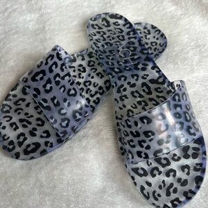 Leopard Print Slide Sandals